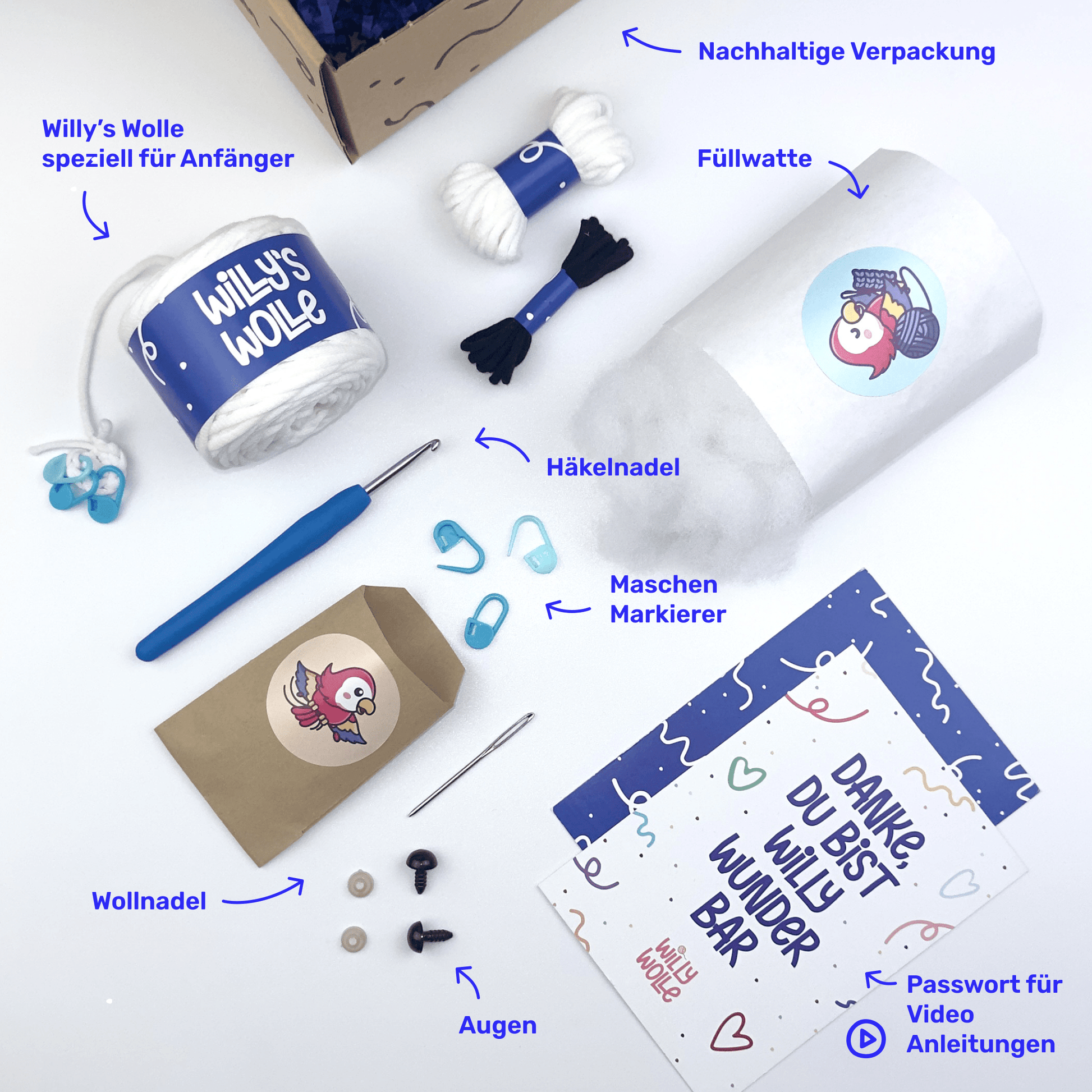 Willy Wolle Häkelset für Neulinge Frostige Freunde Anfaenger Lernen Haekeln Video Anleitung