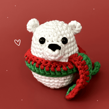 Willy Wolle Häkelset für Neulinge mit Schal in rot/grün Emil der Eisbär Anfaenger Lernen Haekeln Video Anleitung